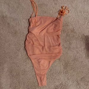 mesh tie strap bodysuit